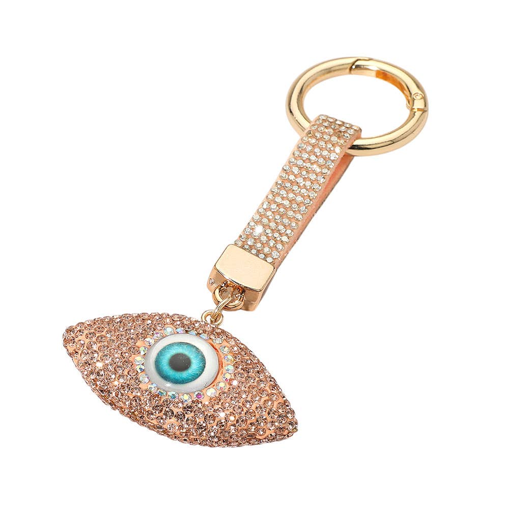 Bling Studded Evil Eye Keychain / Bag Charm