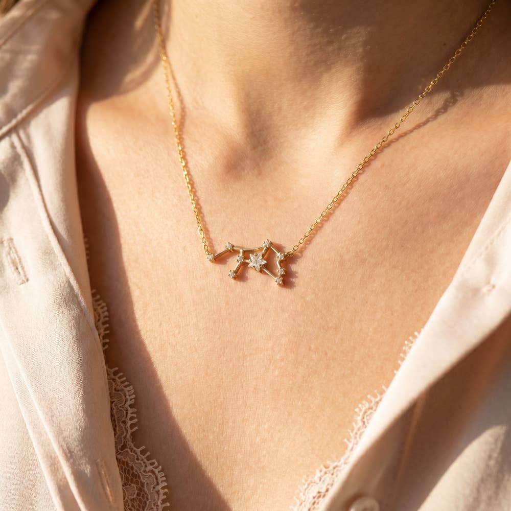 14K Gold Dipped Virgo Constellation Necklace
