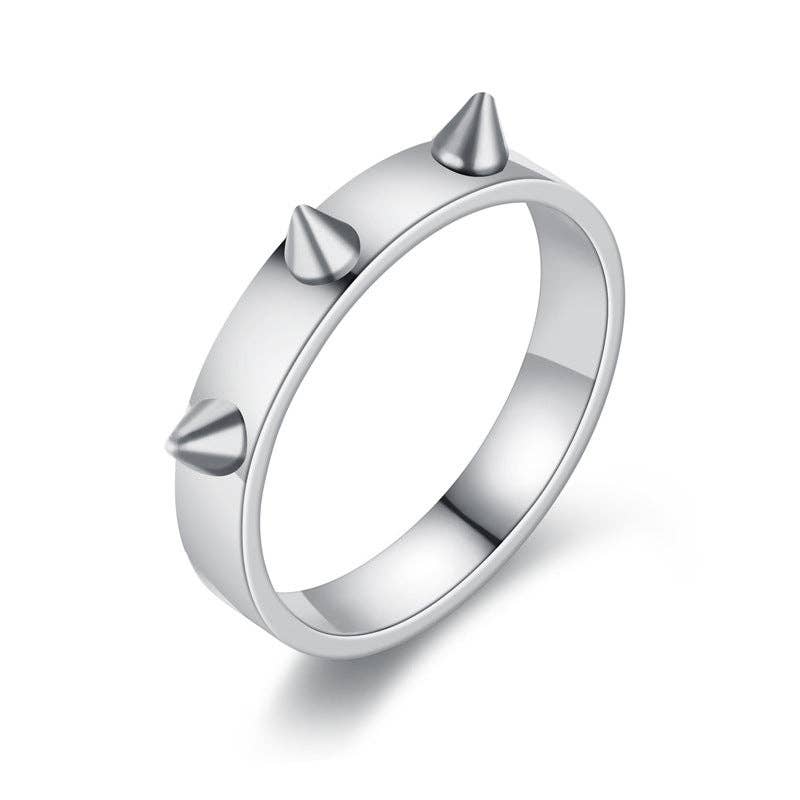 Spike Self Defense Minimalist Band Ring in Stainless Steel