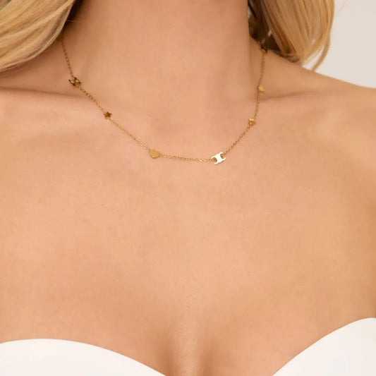 Detail Chain Necklace In Gold