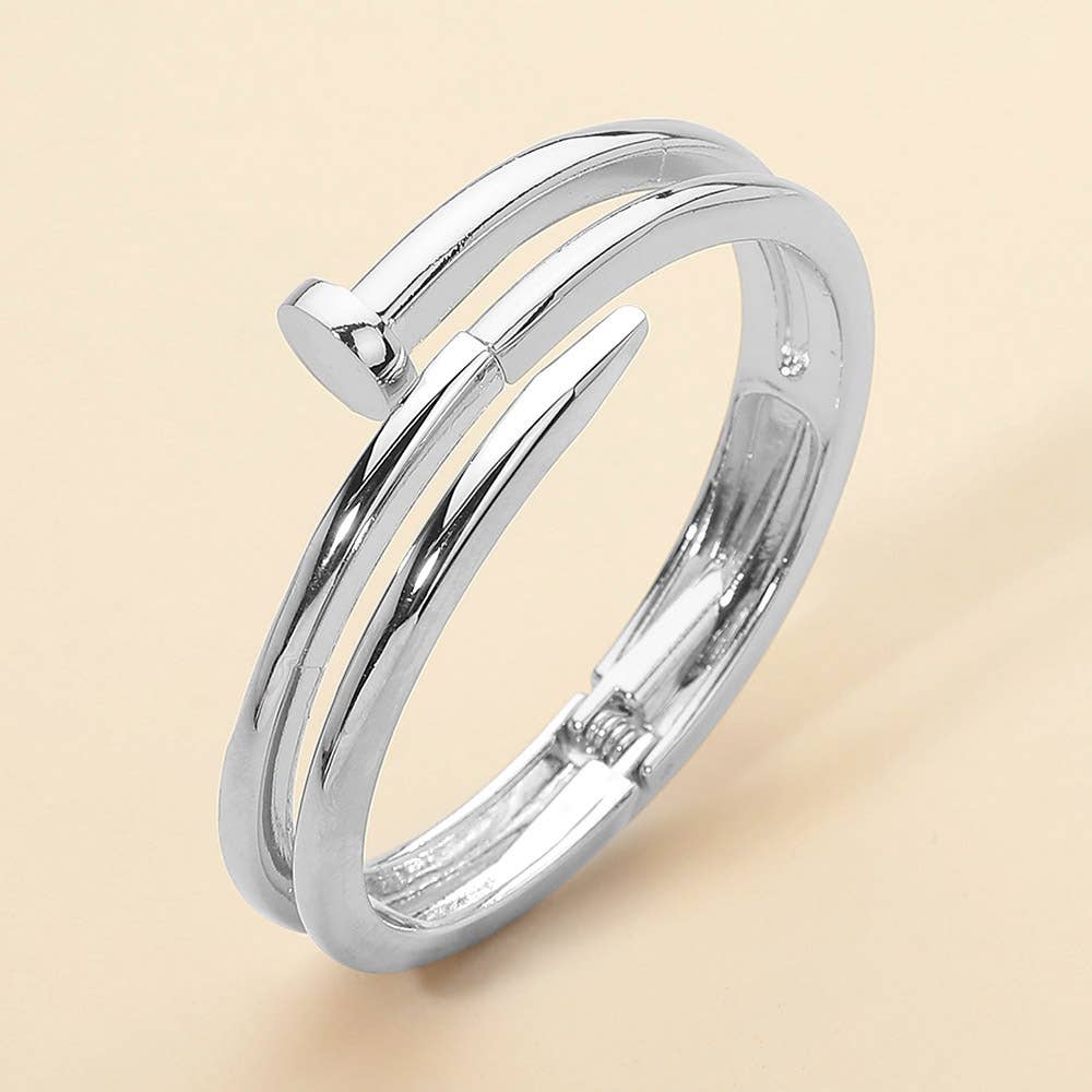 Metal Nail Hinged Bangle Bracelet