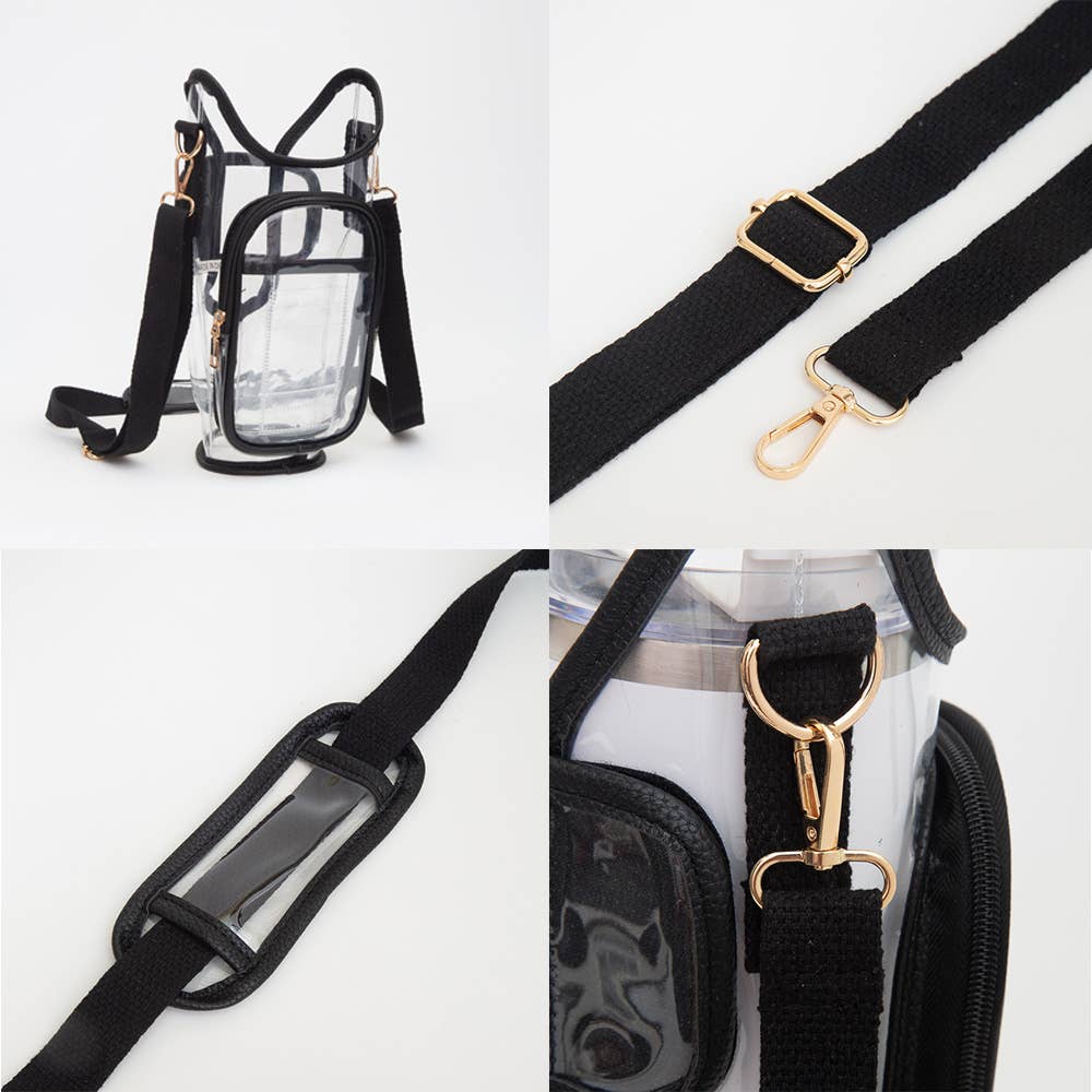 Transparent Tumbler Carrier Holder Crossbody Bag