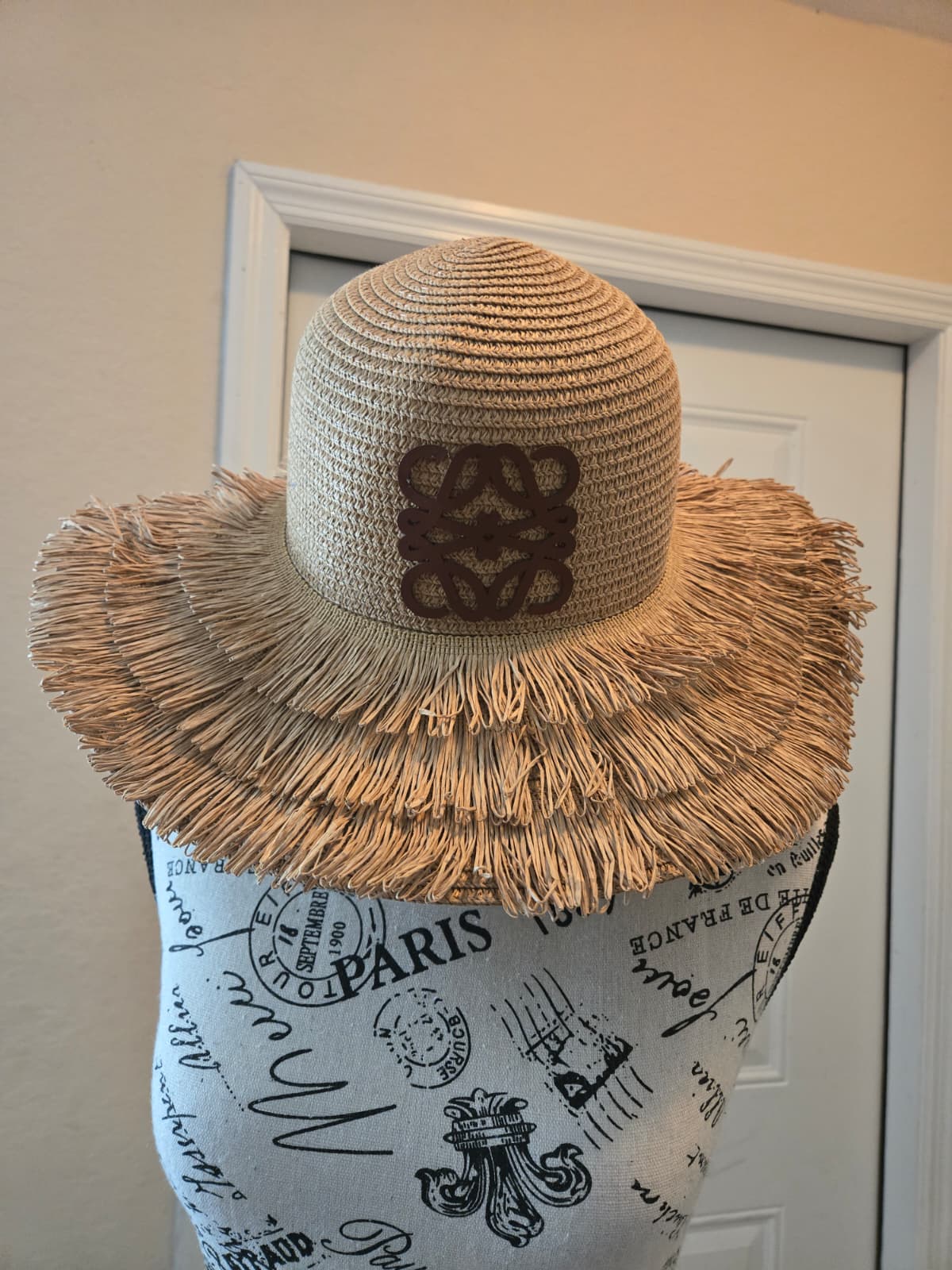 Woven Straw Fringe‑Brim Hat