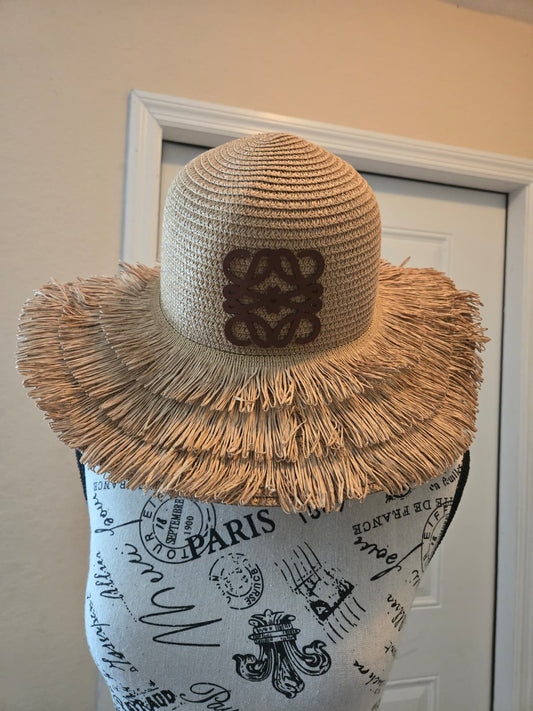 Woven Straw Fringe‑Brim Hat