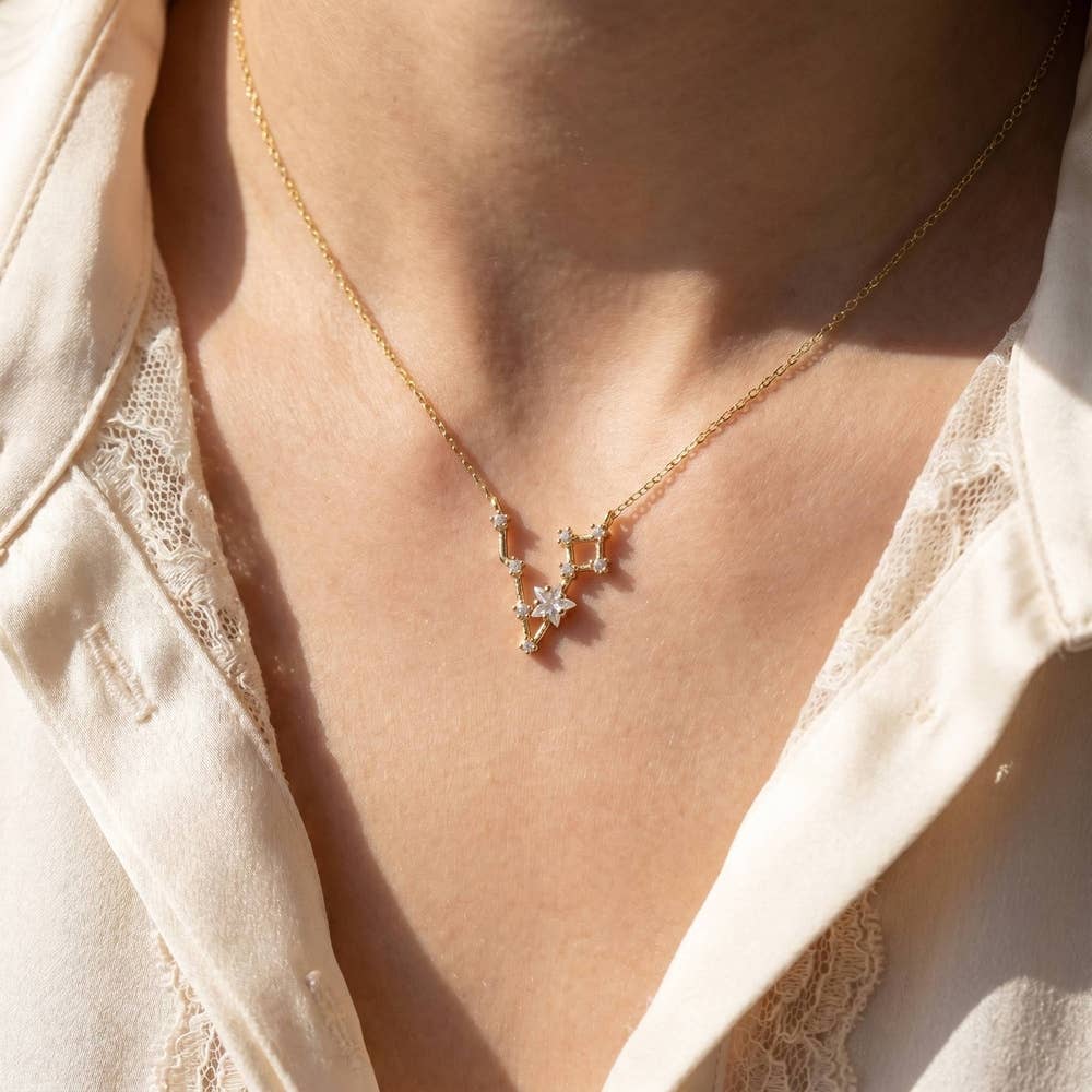 14K Gold Dipped Pisces Constellation Necklace