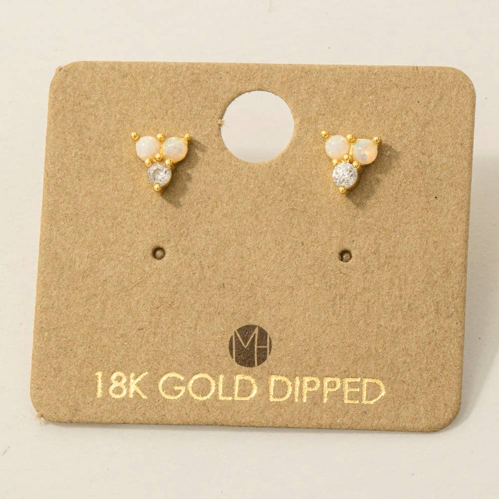 Mini Triple Opal Stud Earrings