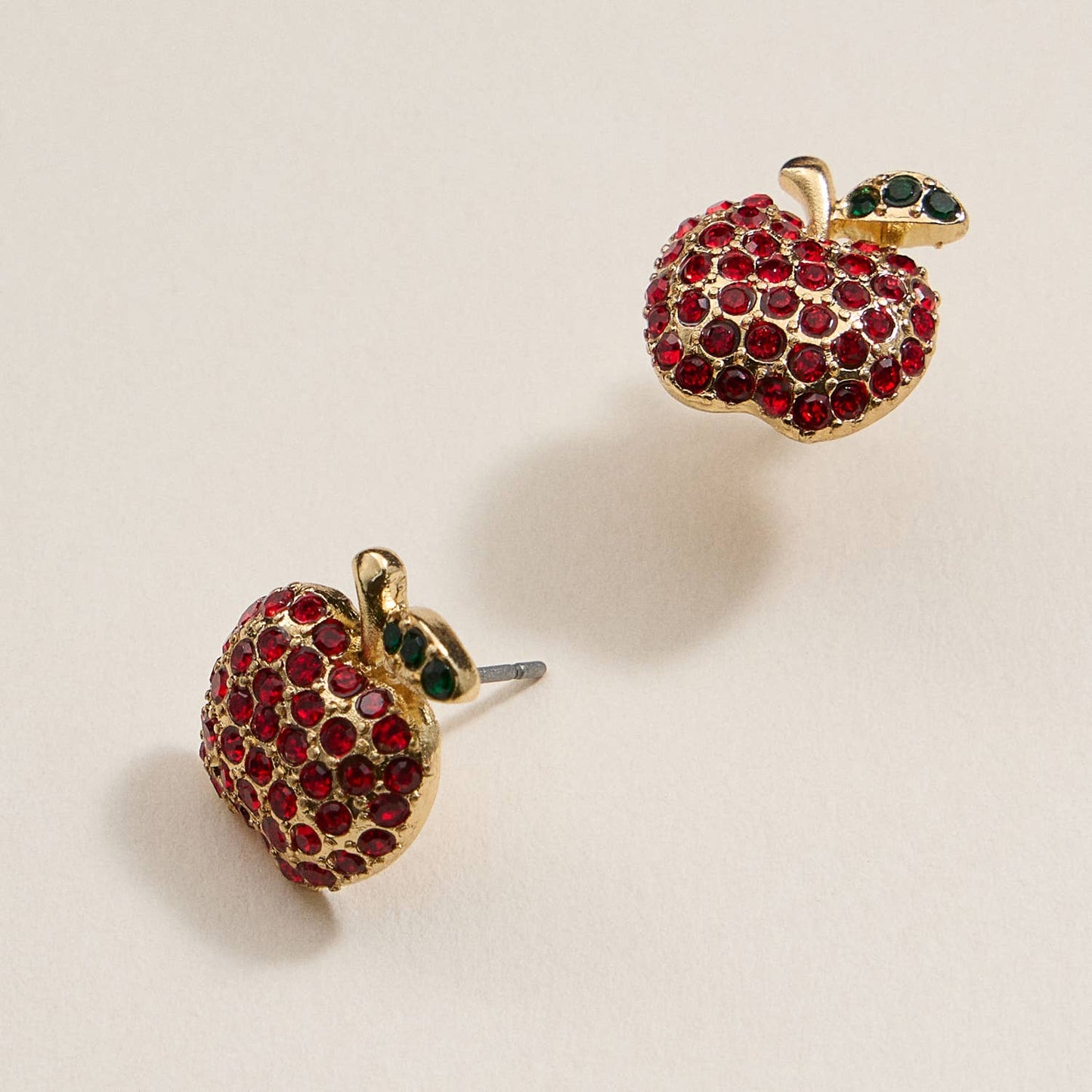 Pave Apple Post Earrings
