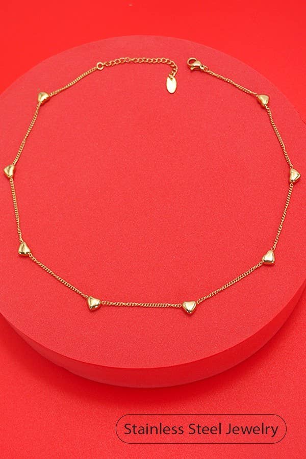 18K STAINLESS STEEL TARNISH FREE HEART NECKLACE