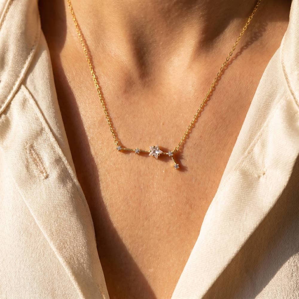 14K Gold Dipped Aries Constellation Necklace