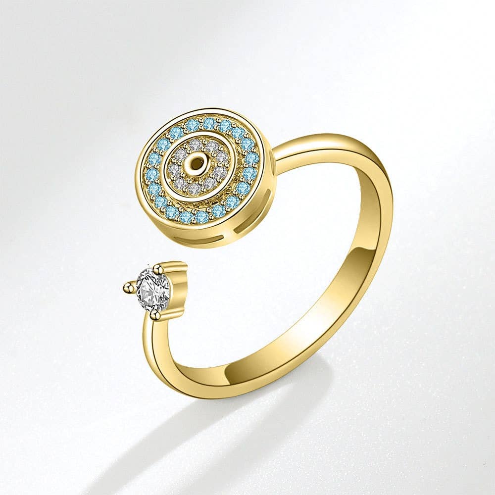 Evil Eye Anxiety Fidget Spinner Ring