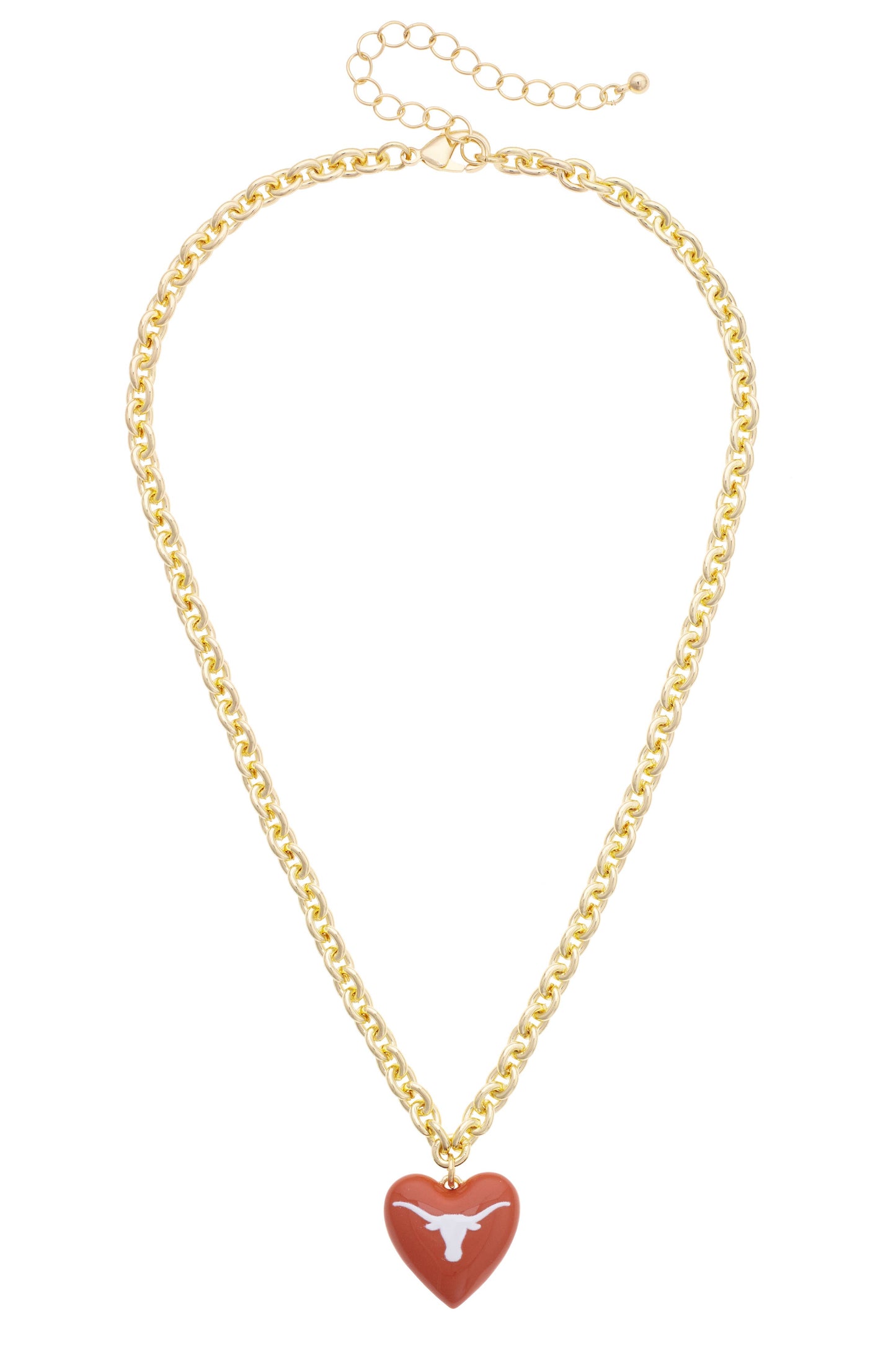 Texas Longhorns Heart Pendant Necklace