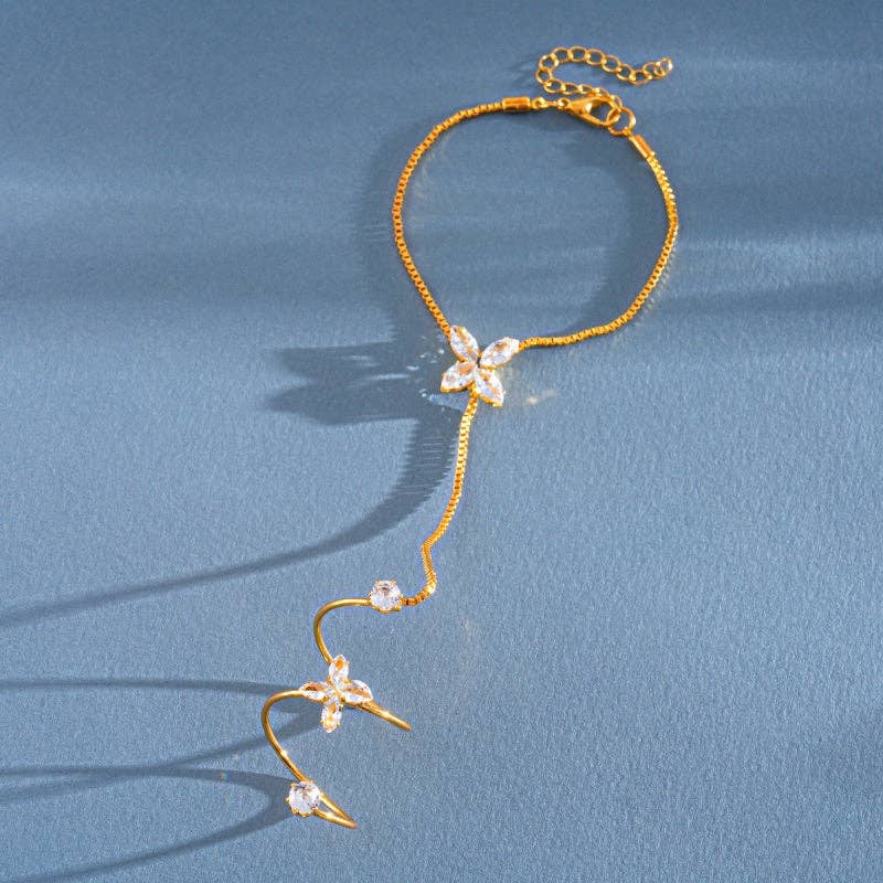 Four-Petal Flower Hand Chain Bracelet