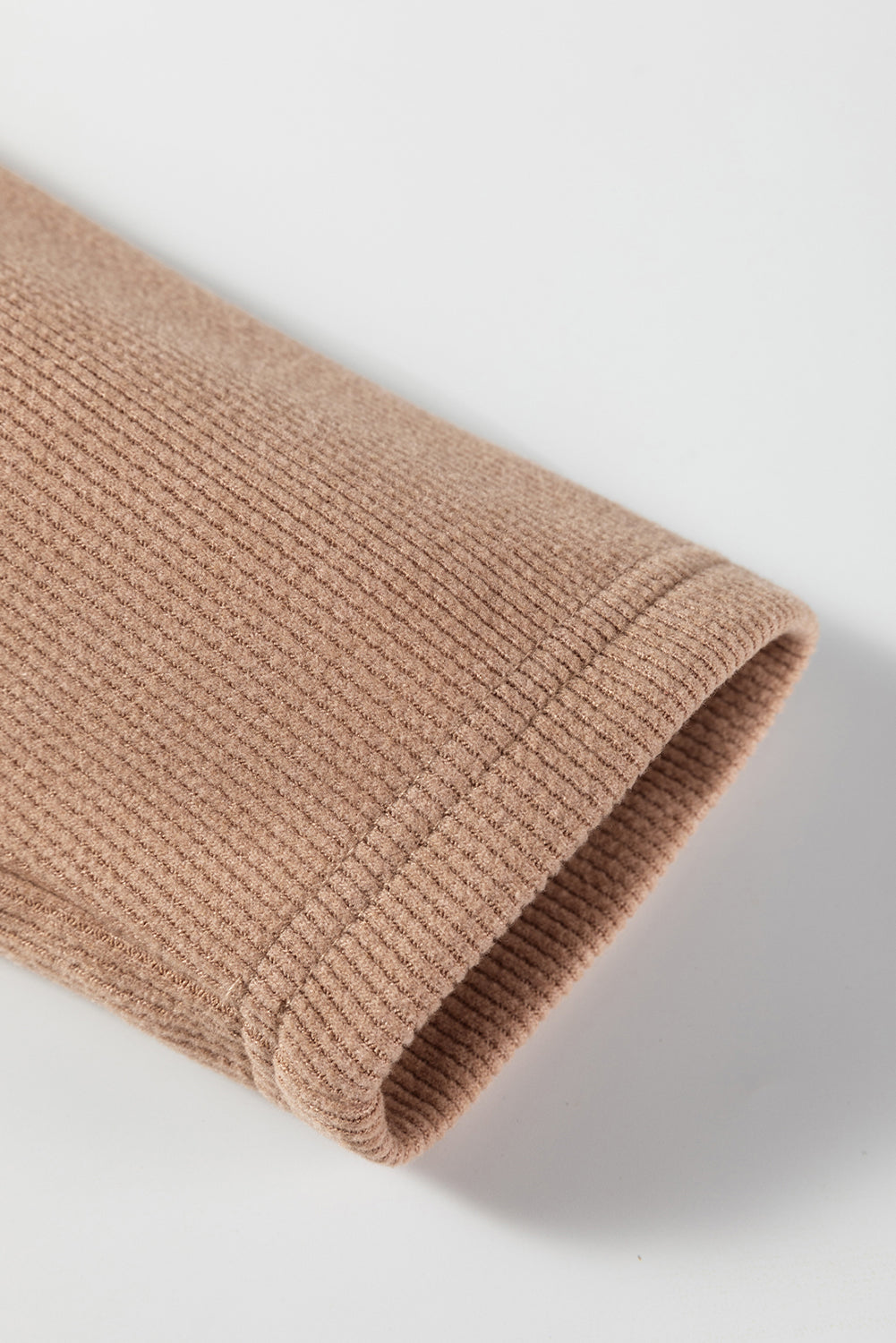 Dark Khaki Leopard Drawstring Pullover Hoodie and High Waist Pants Corduroy Suit