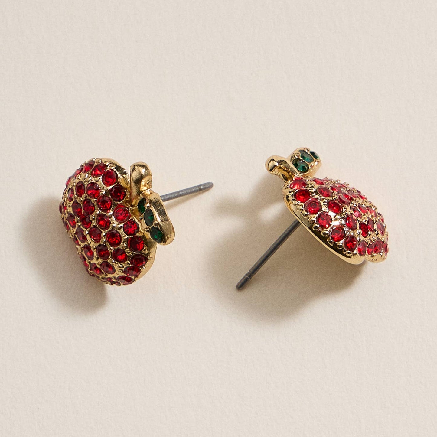 Pave Apple Post Earrings