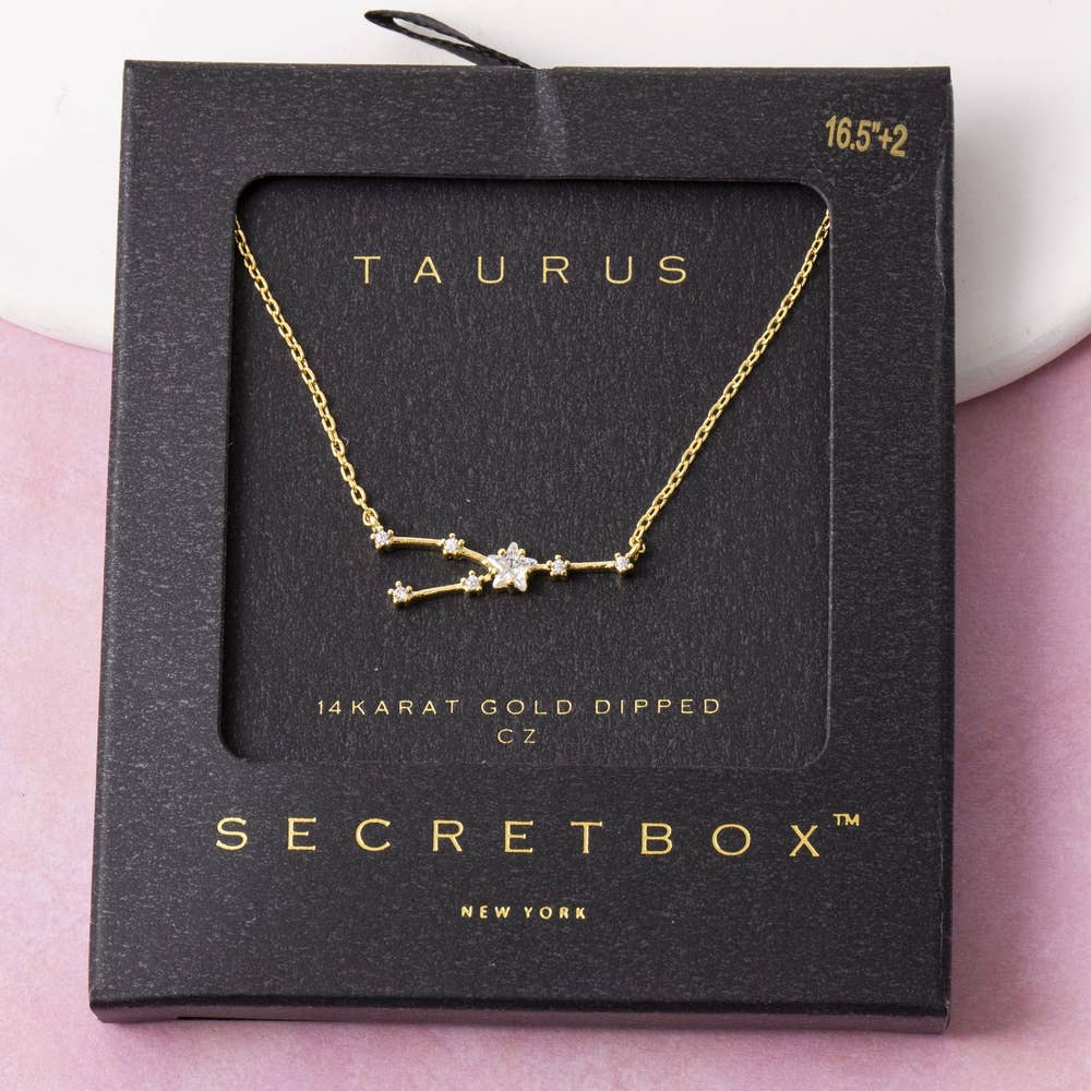 14K Gold Dipped Taurus Constellation Necklace