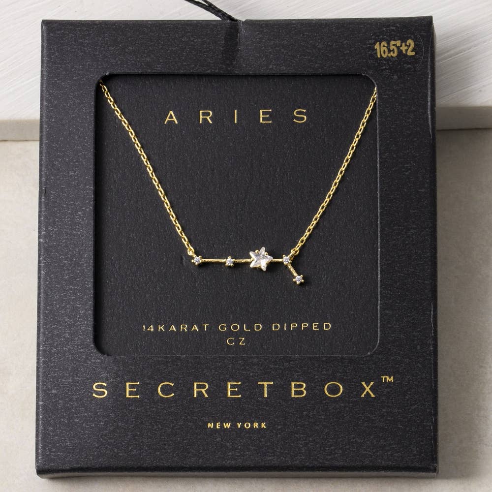 14K Gold Dipped Aries Constellation Necklace