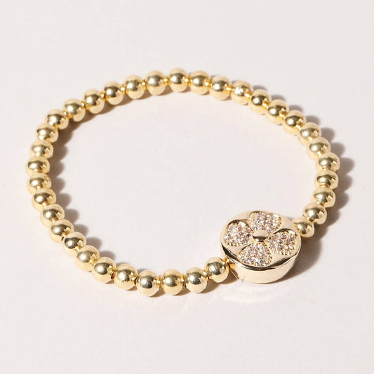 Clover Gold Beaded Bracelet