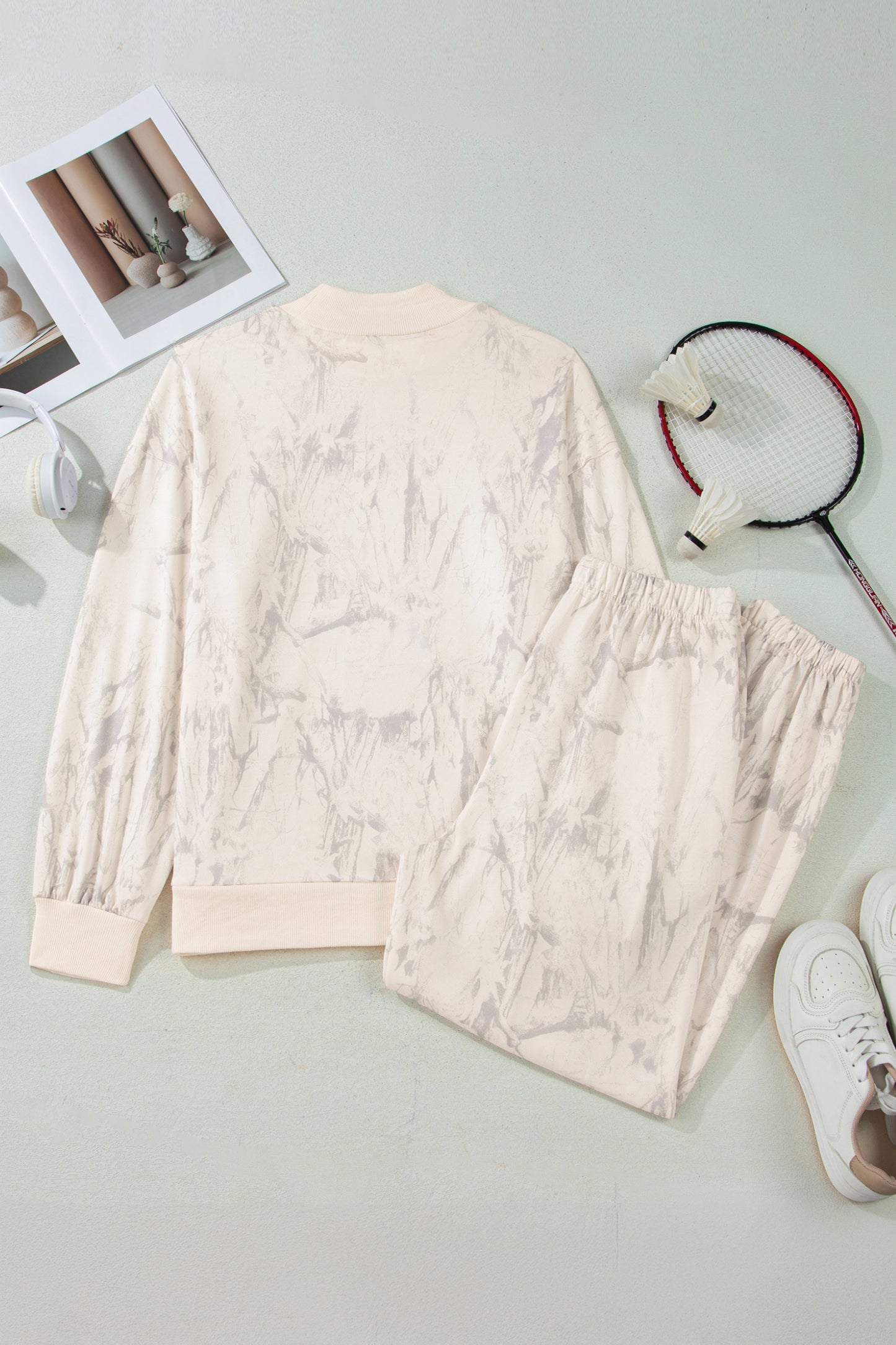 Khaki Camo Print Jogger Pants Set