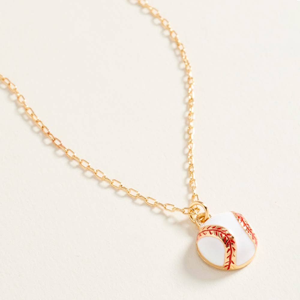 Baseball Pendant Necklace