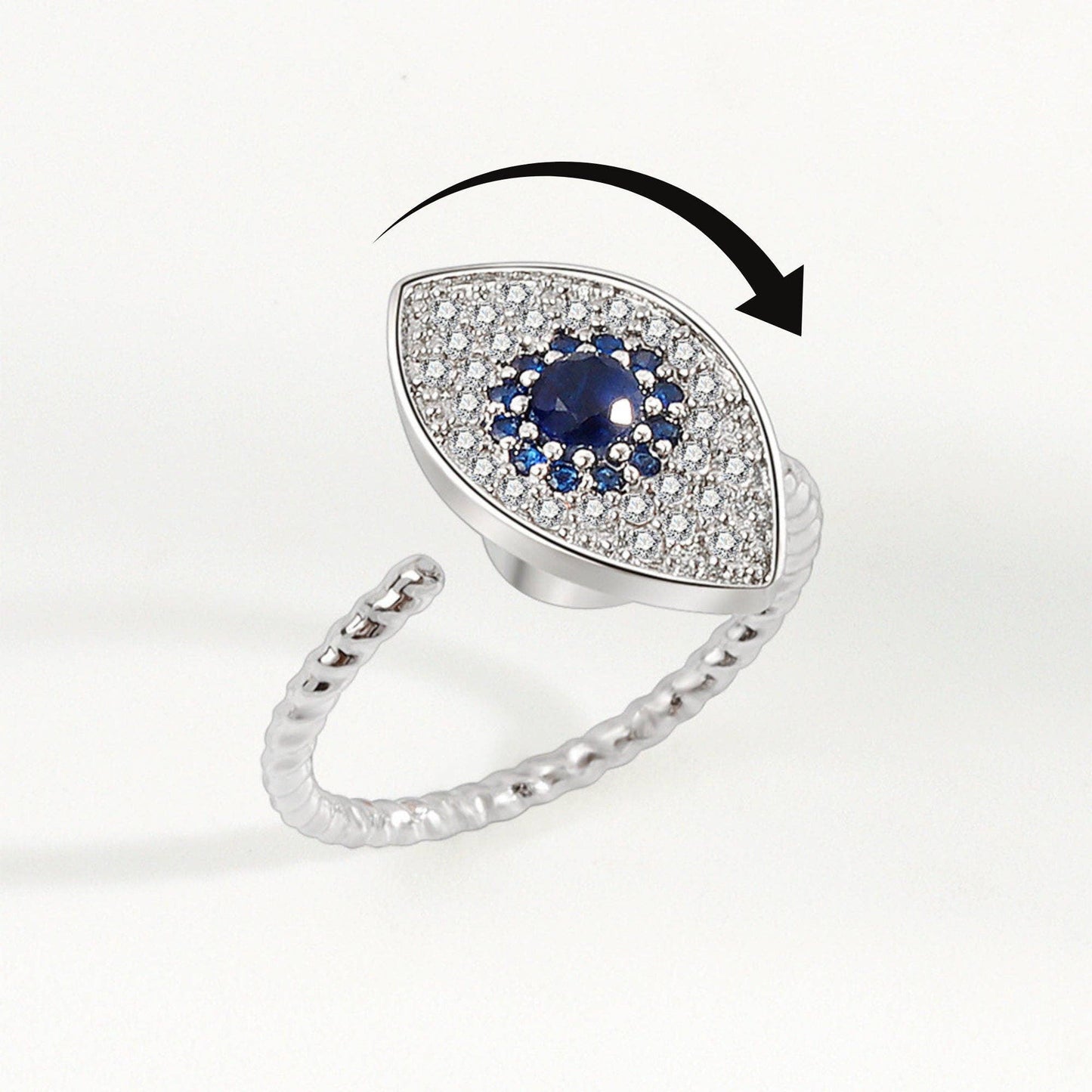 Evil Eye Anxiety Fidget Spinner Ring