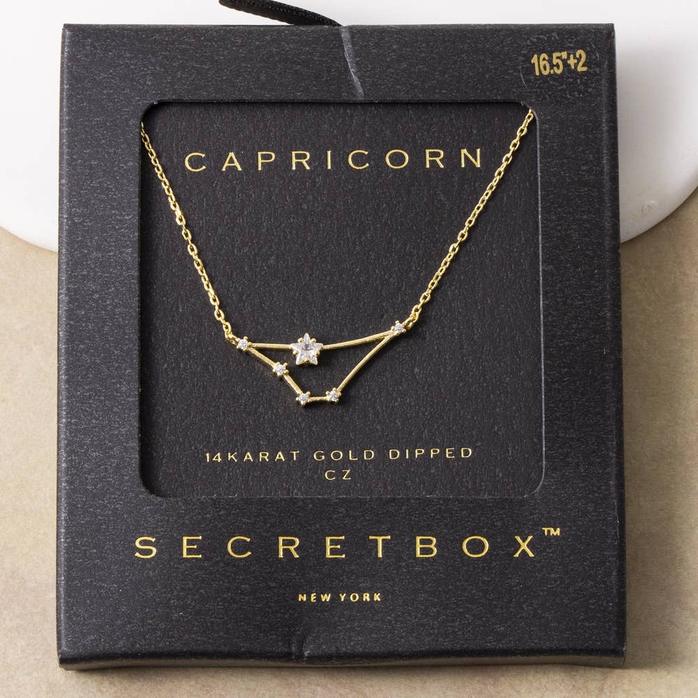 14K Gold Dipped Capricorn Constellation  Necklace