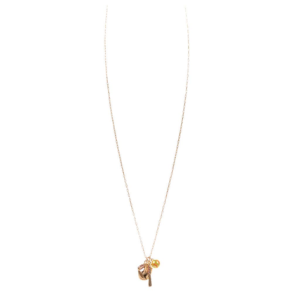 Softball Charm Pendant Necklace
