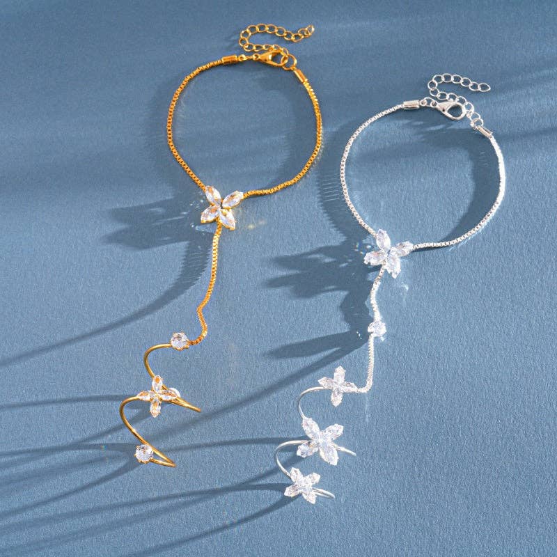 Four-Petal Flower Hand Chain Bracelet