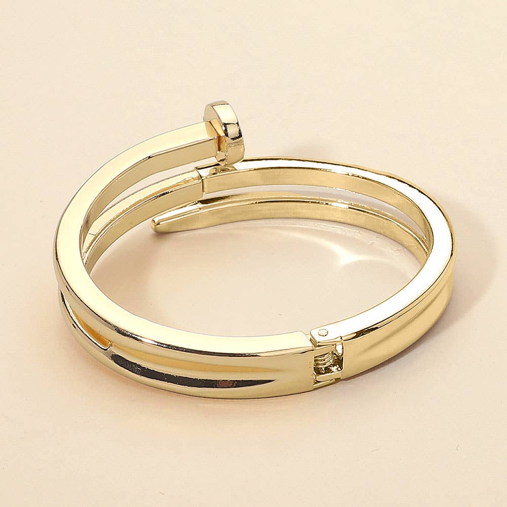 Metal Nail Hinged Bangle Bracelet