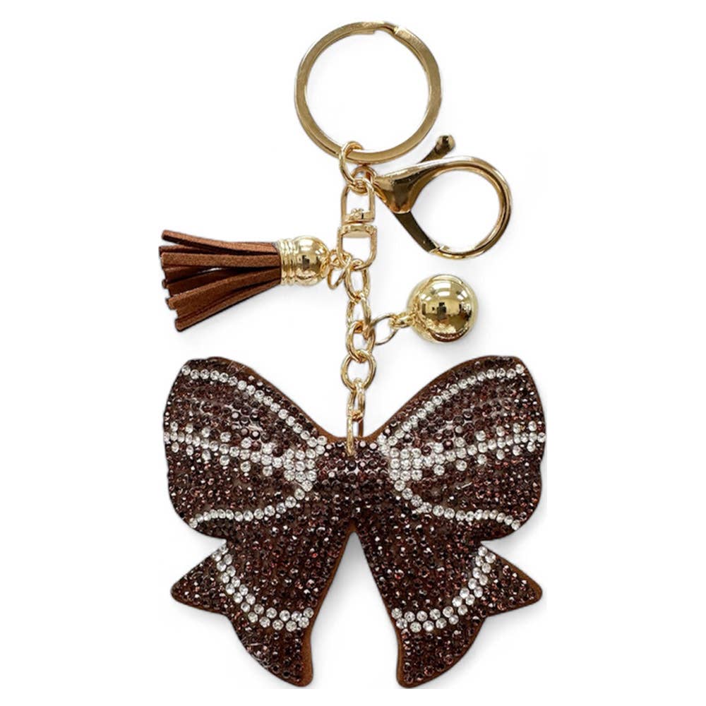 RHINESTONE BOW CHARM TASSEL ORNAMENT BAG CHARM