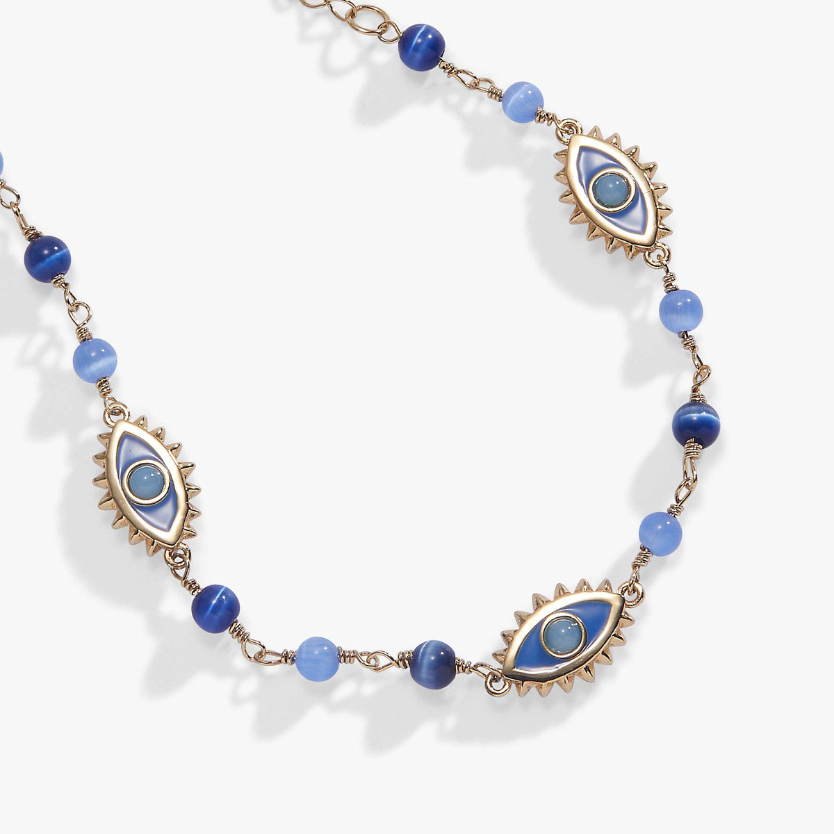 Blue Aventurine Evil Eye Linear Bracelet