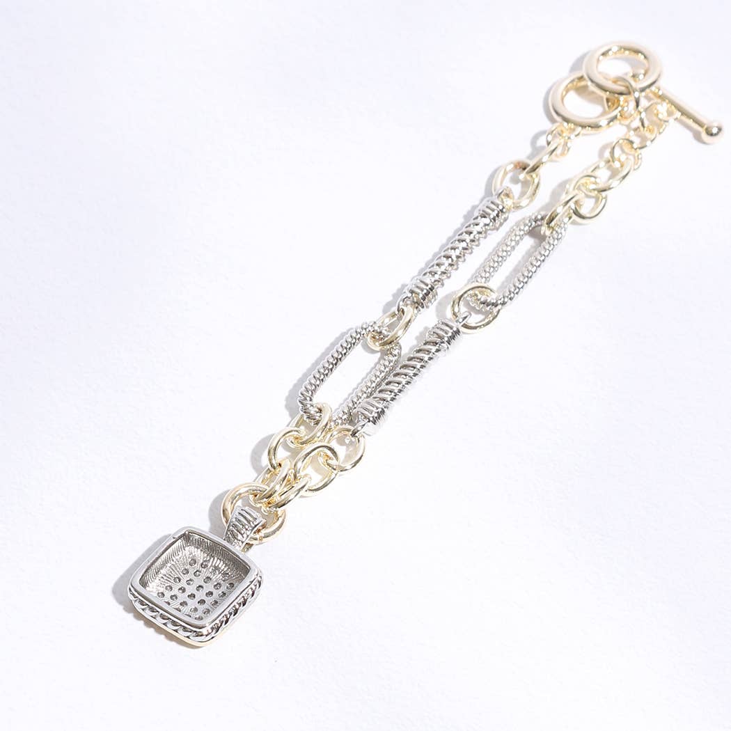 Square 2T Link Chain Bracelet