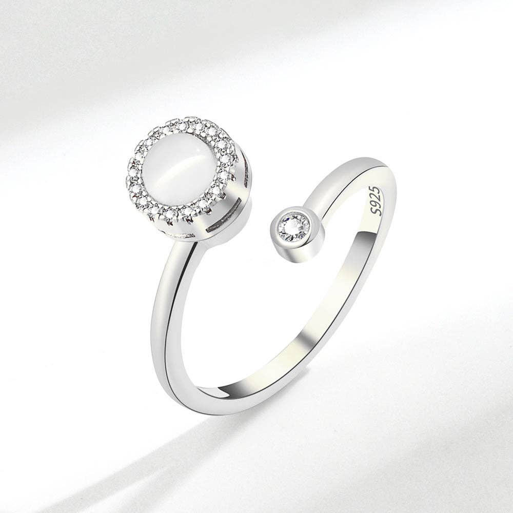 Opal Anxiety Fidget Spinner Stacking Ring