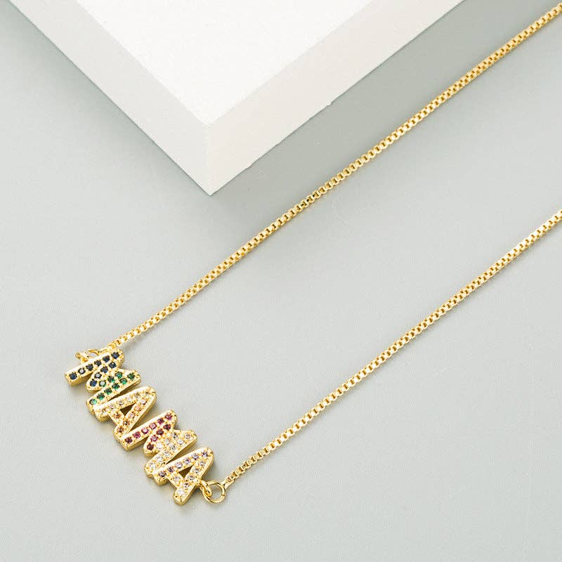 MAMA Zircon Chain Necklace