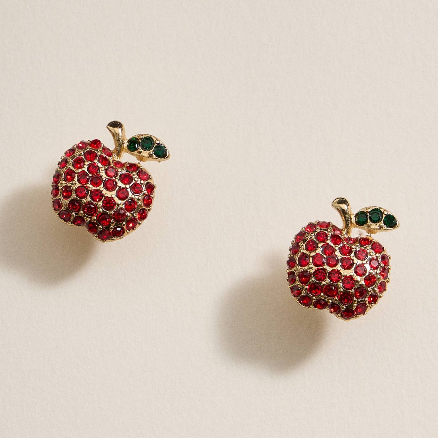 Pave Apple Post Earrings