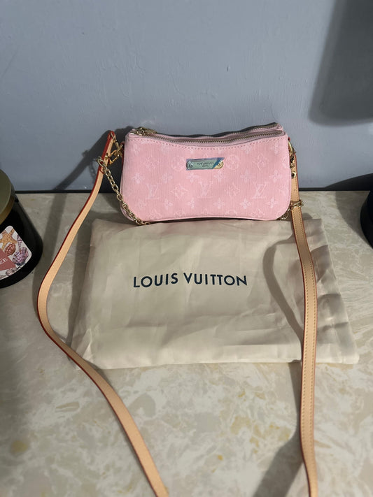 Pink Half Moon Jean Bag