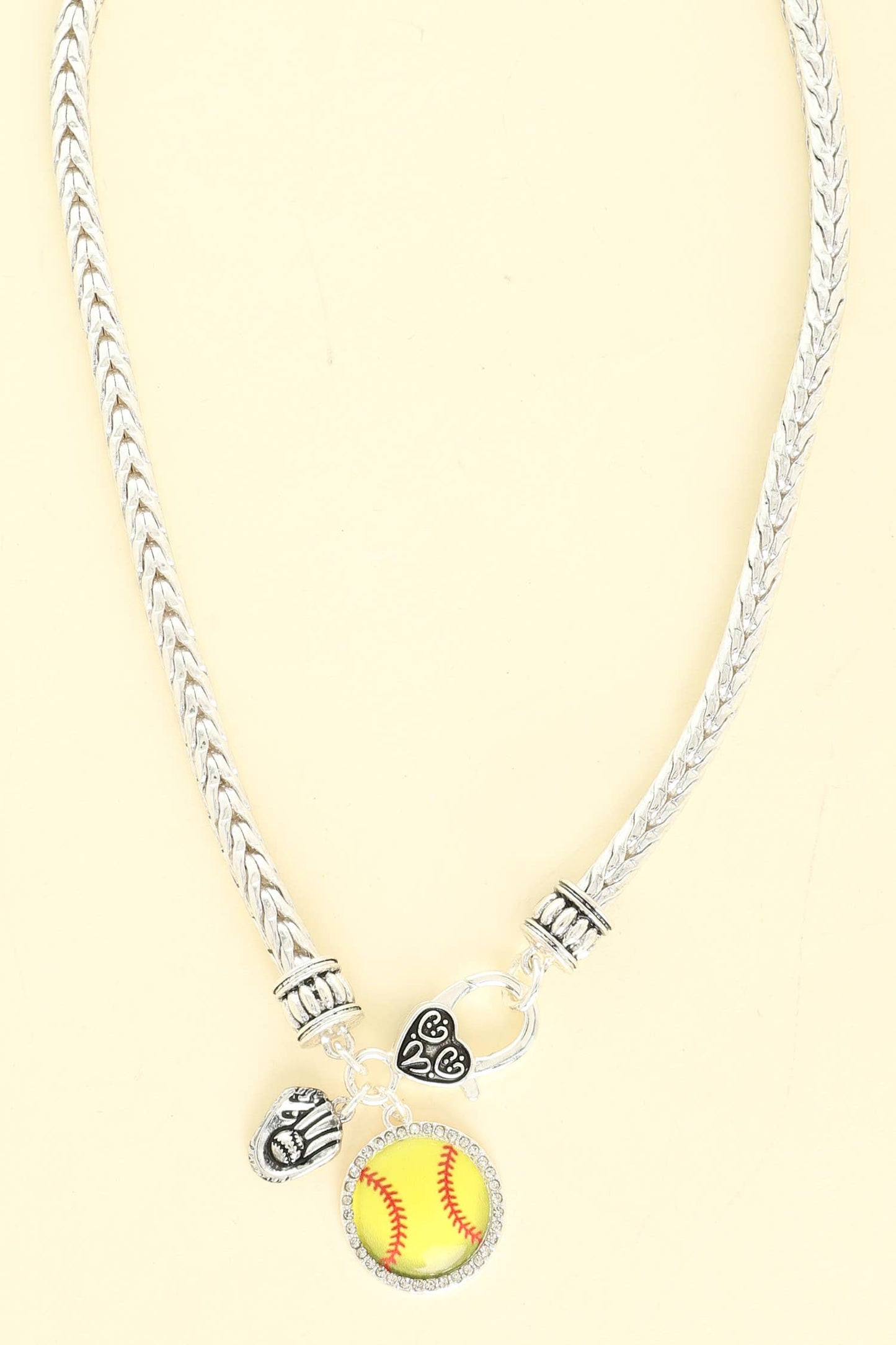 Game Day Softball Charm Necklace