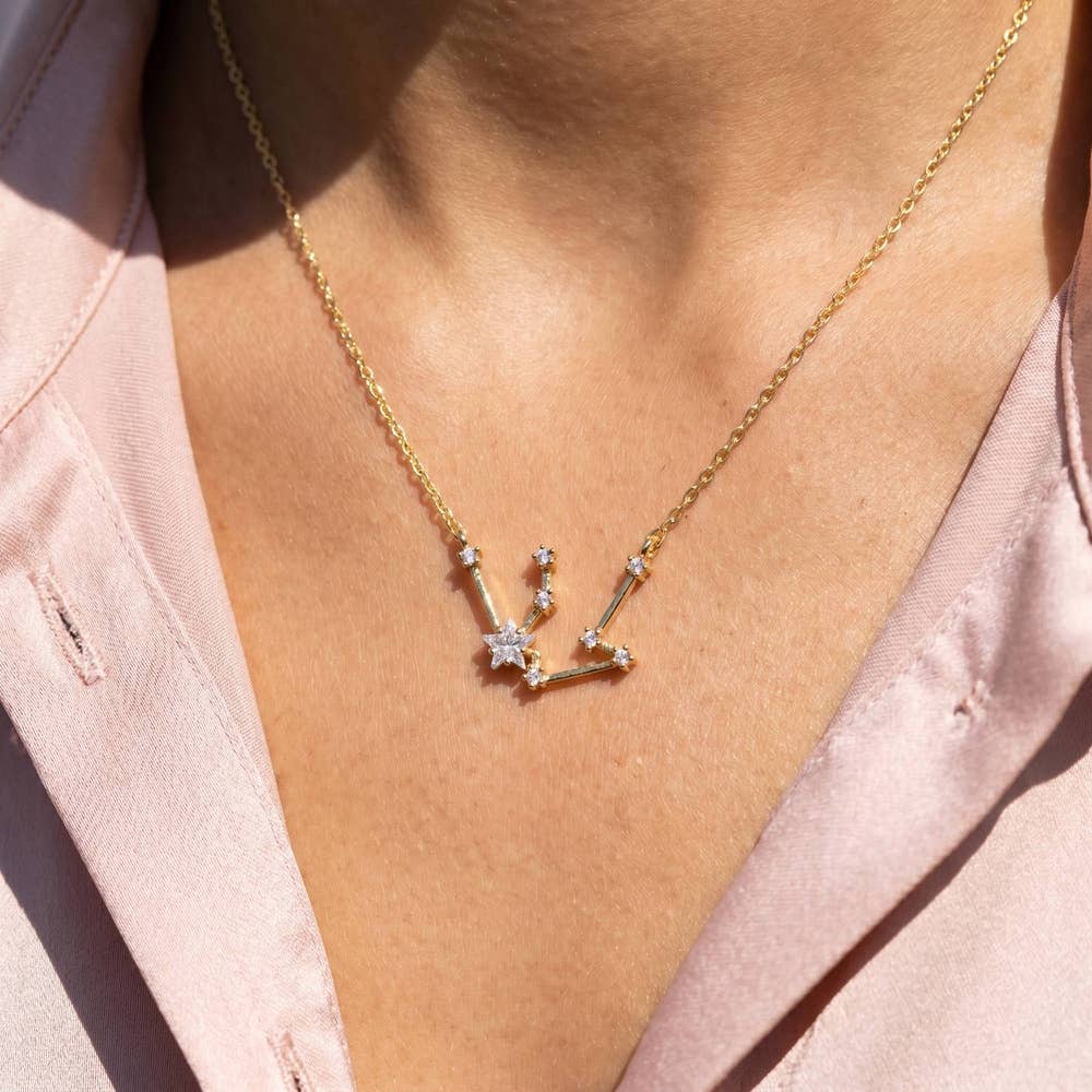14K Gold Dipped Aquarius Constellation Necklace