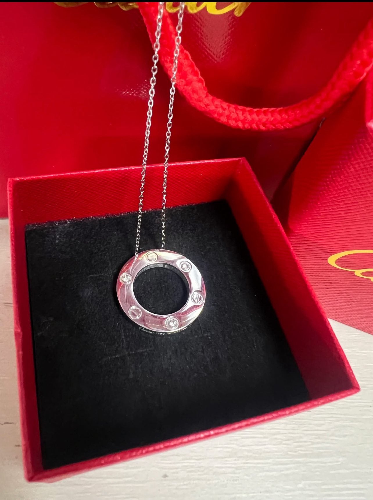 Statement Love Necklace with Classic Screw Design