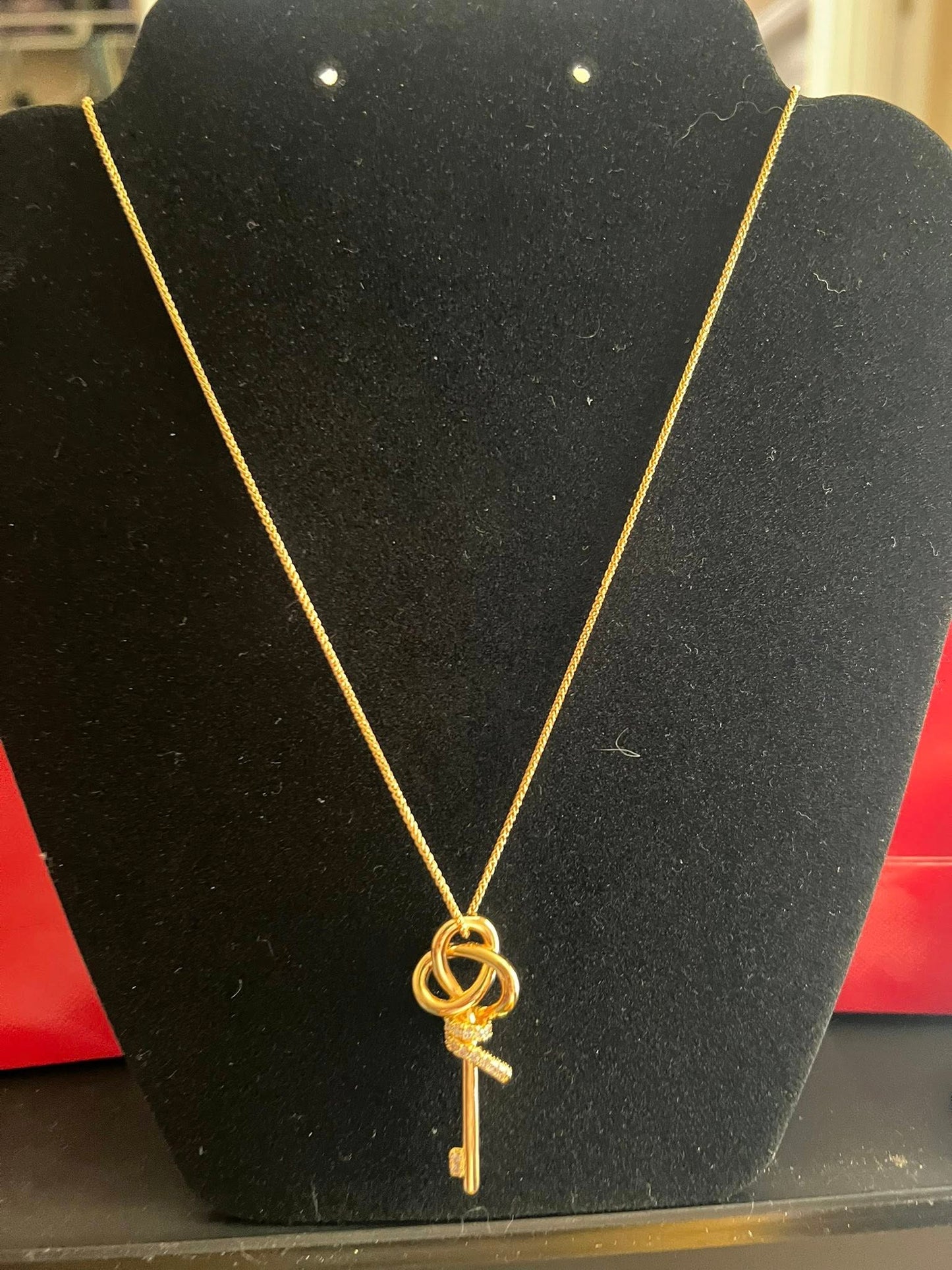 Sparkling Key Pendant Necklace