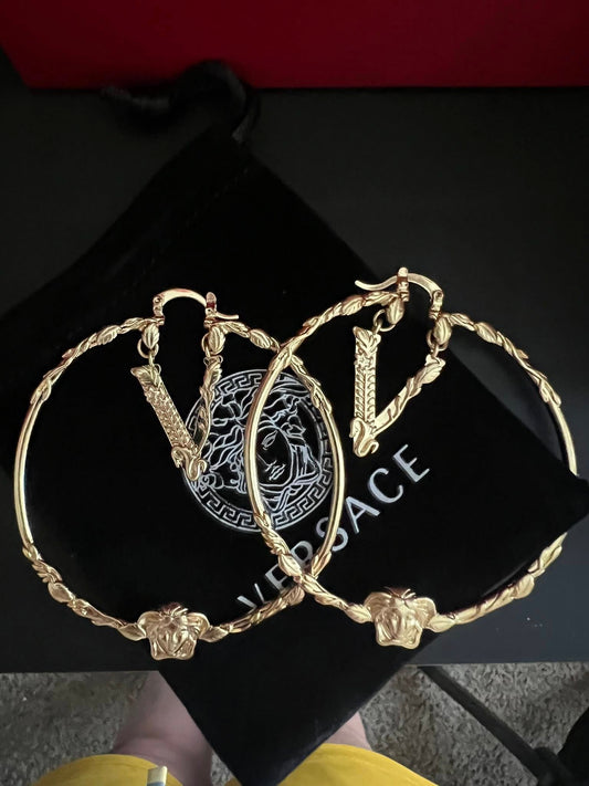 Statement Gold-Tone Hoop Earrings