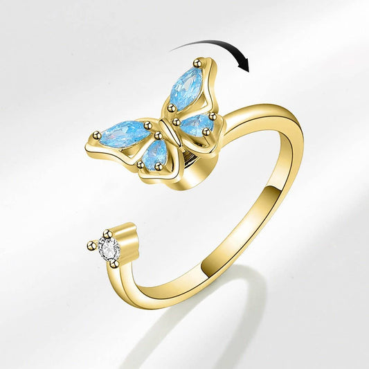 Butterfly Anxiety Fidget Spinner Ring