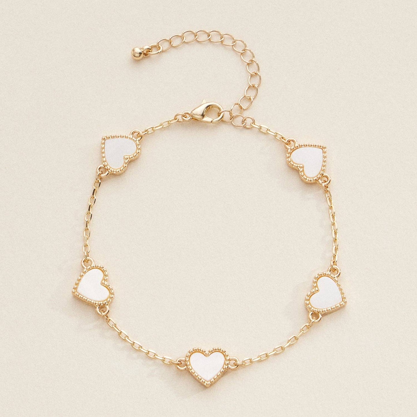 Elegant Gold Heart Charm Bracelets in Vibrant Enamel Colors