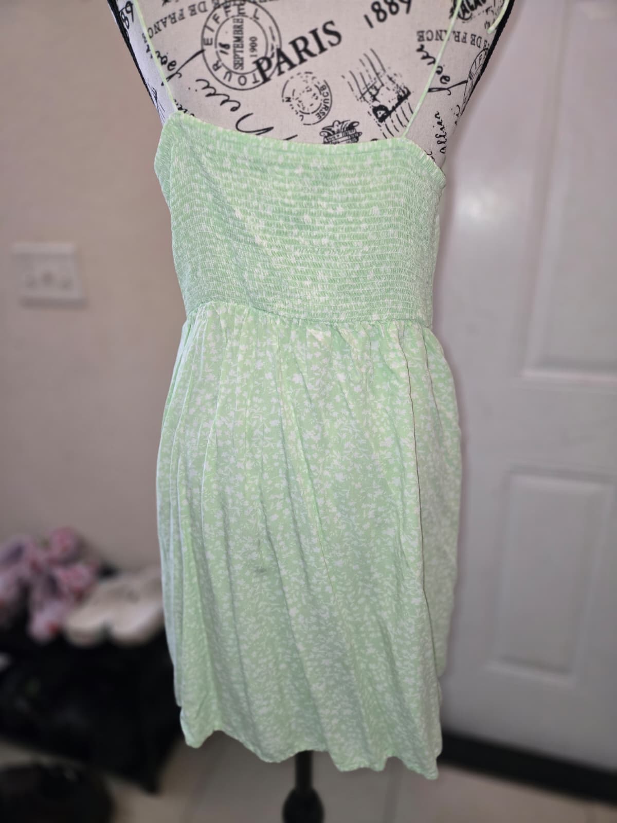 Old Navy Green Floral Tie-Strap Midi Dress – Size Large