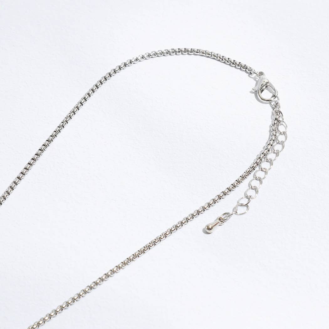 Gold Tone Outline Clover Pendant Necklace