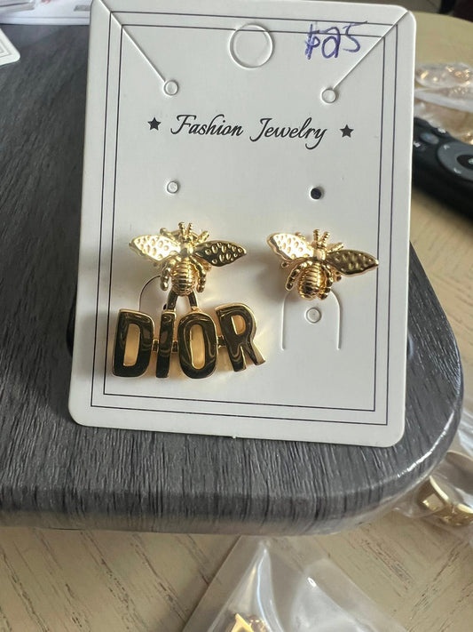 Gold Mismatched Bee Earrings