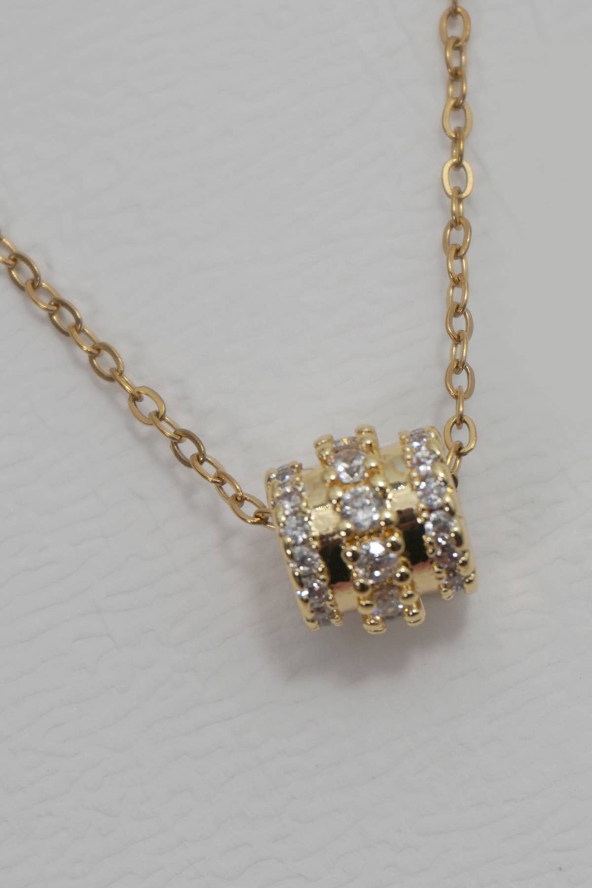18K STAINLESS STEEL TARNISH FREE BARREL NECKLACE