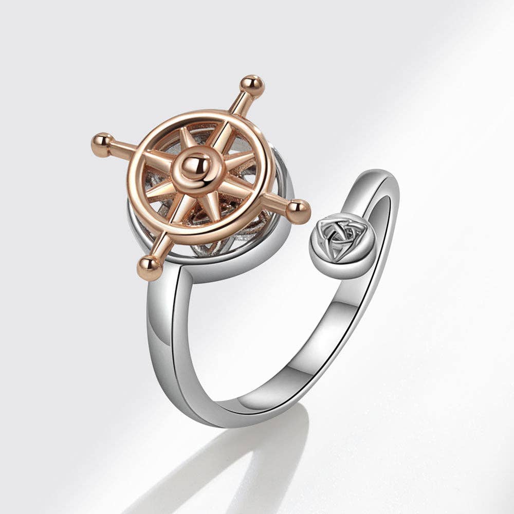 Rudder Compass Anxiety Fidget Spinner Ring