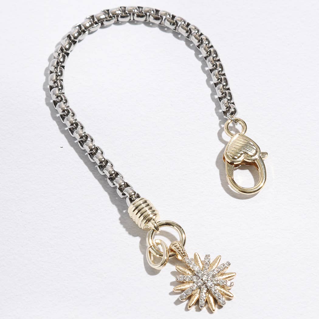 Starburst Two-Toned Chain Design Bracelet