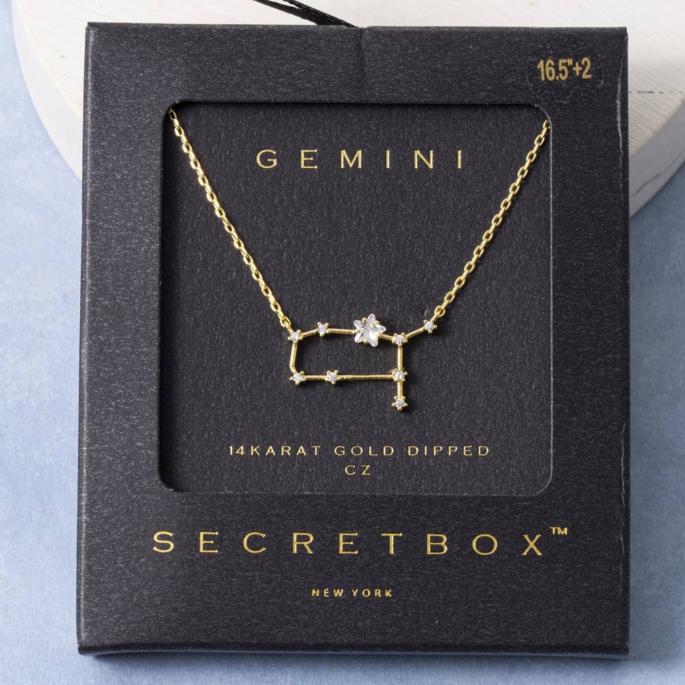 14K Gold Dipped Gemini Constellation Necklace