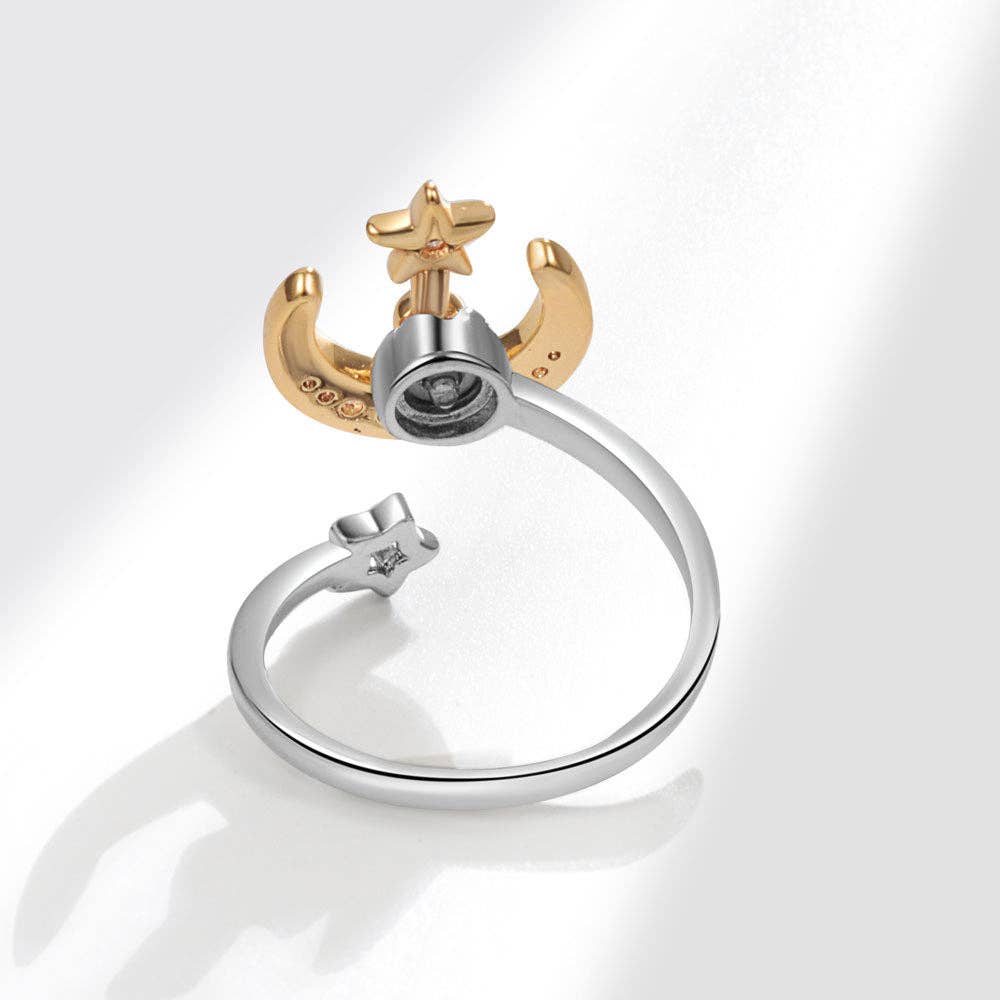 Moon Star Anxiety Fidget Spinner Ring